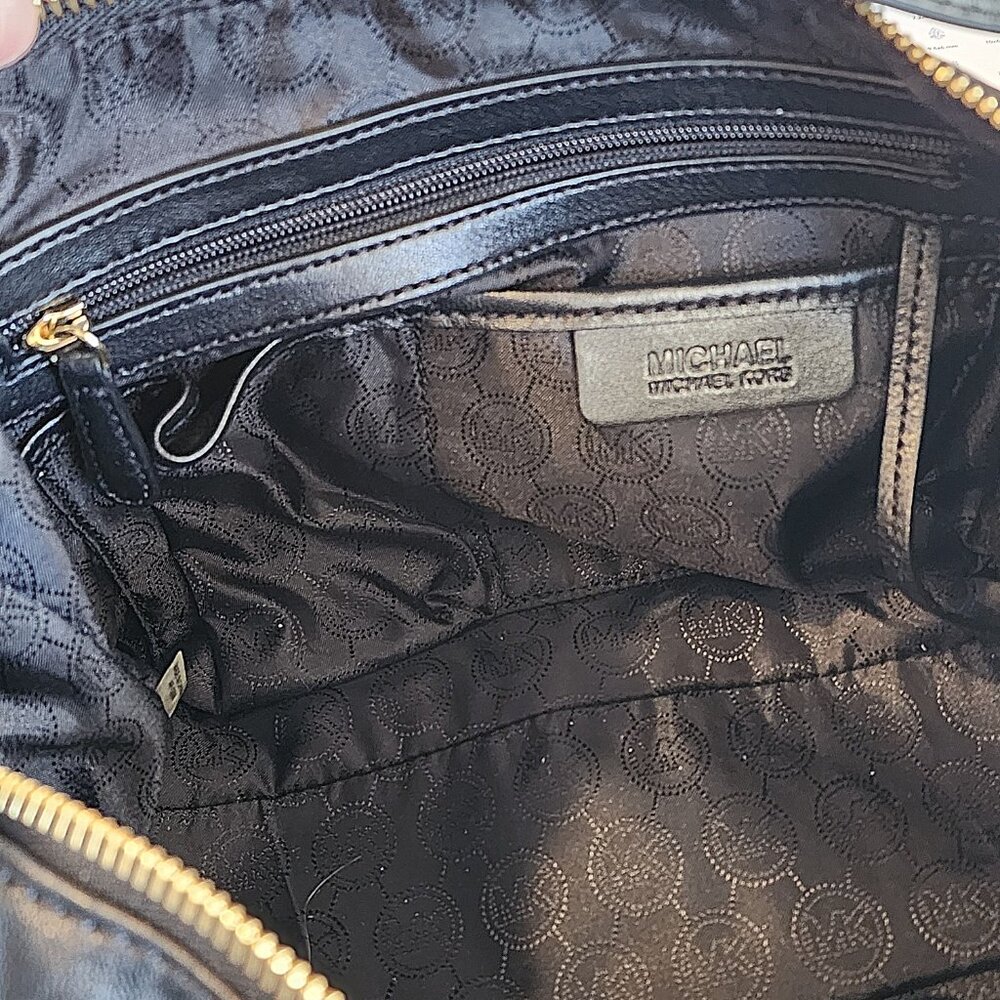 Michael Kors Black Leather Satchel with Cross Body Leather Strap - Picture 8 of 10